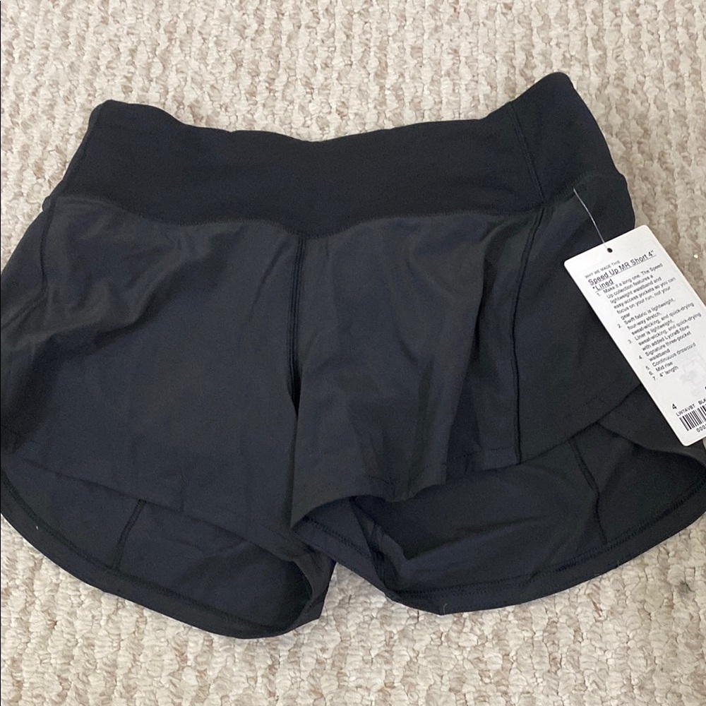 Speed up MR Short Black Athletic Short 4'